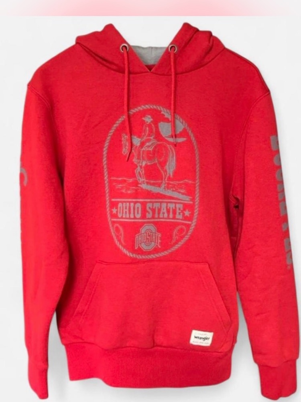 Wrangler Ohio State Buckeyes Scarlet & Gray Graphic Pullover Hoodie Men’s Small